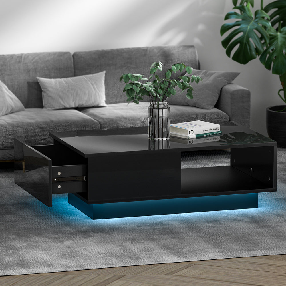 Diva Led Lights Black Coffee Table