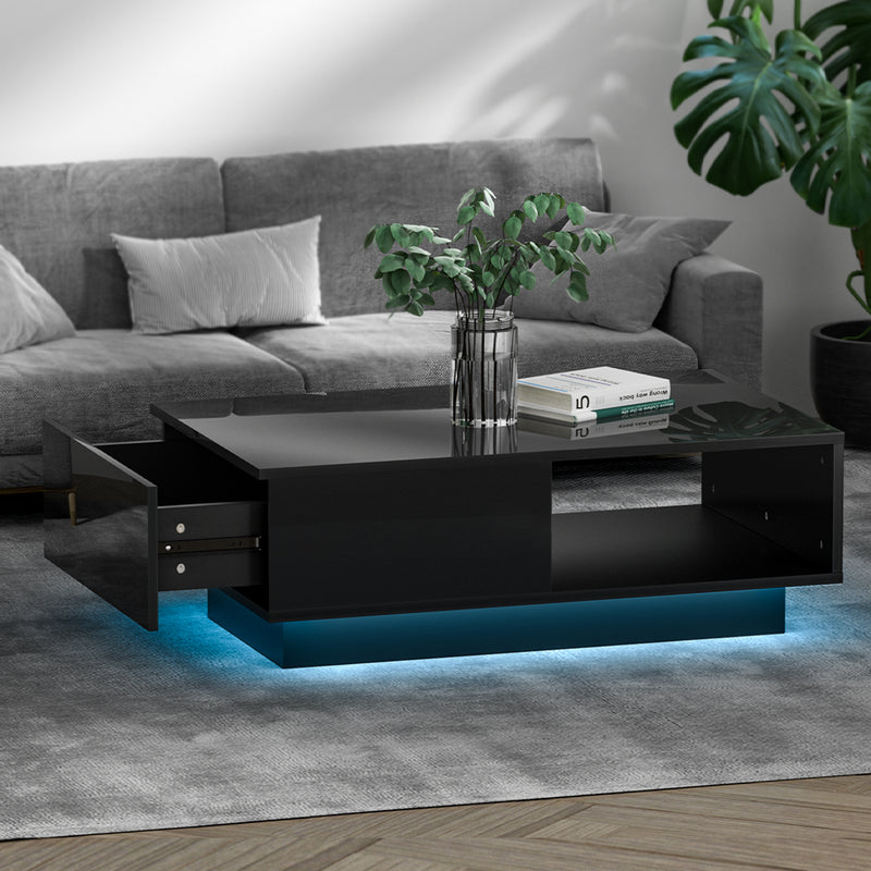 Diva Led Lights Black Coffee Table