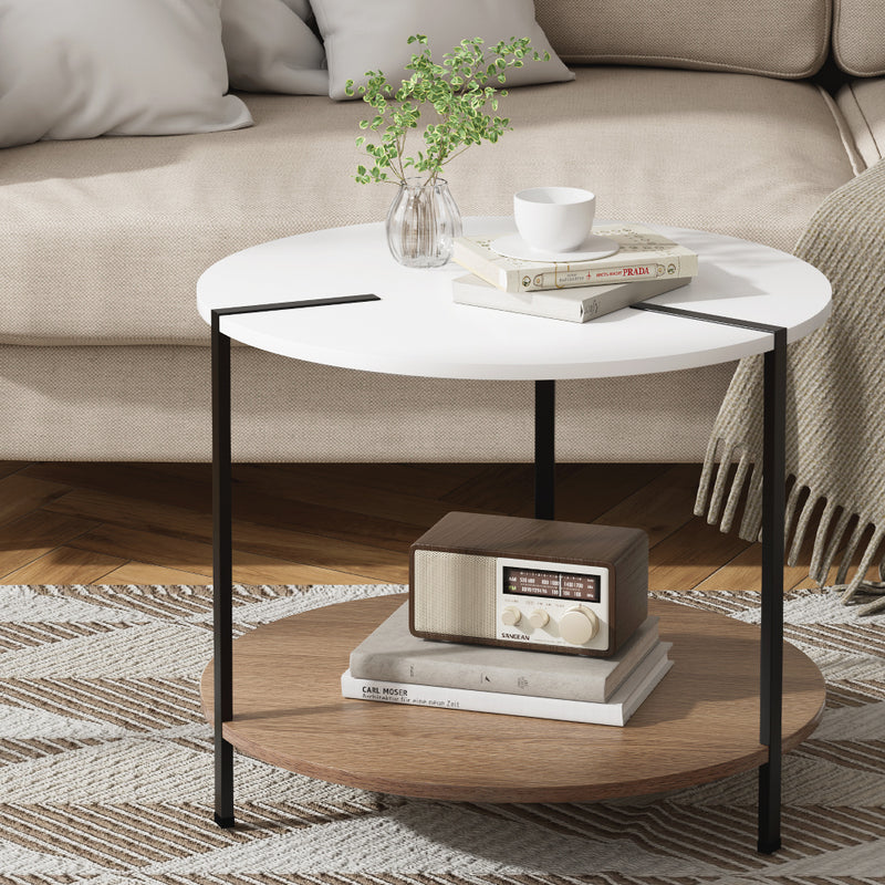Diva Round White Cedric Coffee Table Side Table