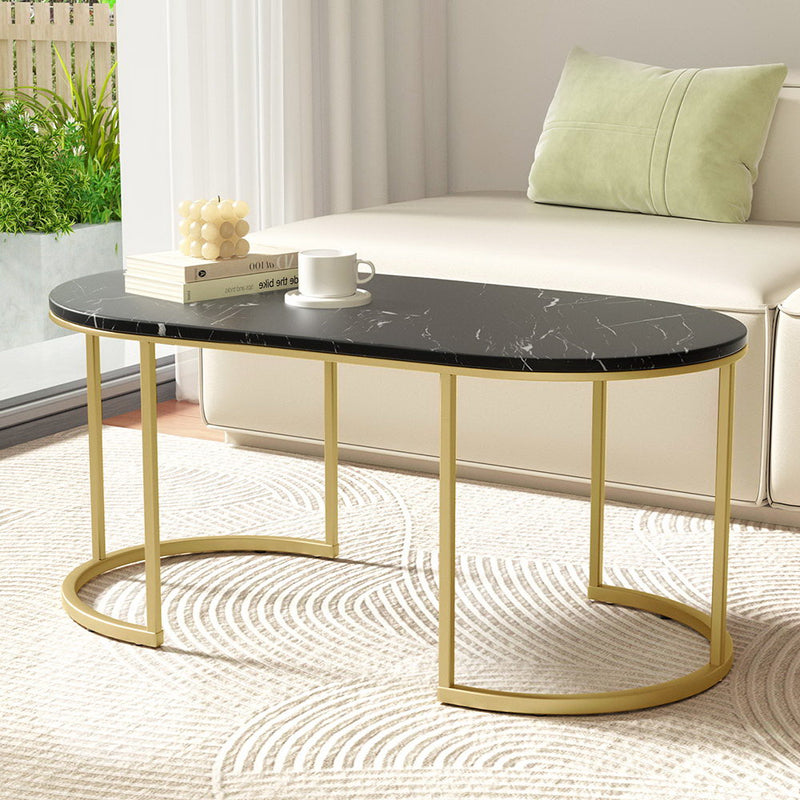 Diva Marble Effect Black Coffee Table