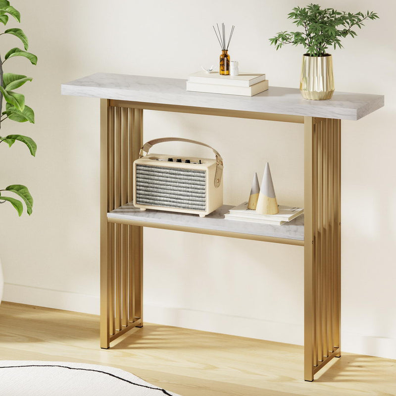 Milan Console Table in Kitchen and Dining Room Marble Effect