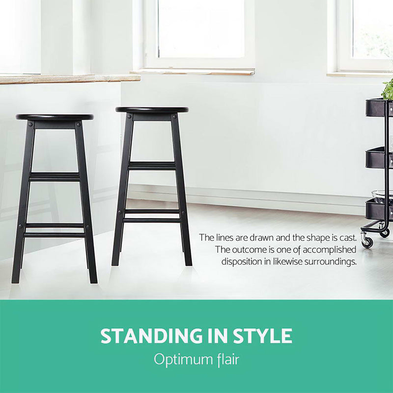 Diva Set of 2 Beech Wood Backless Bar Stool at Sleep House Wantirna