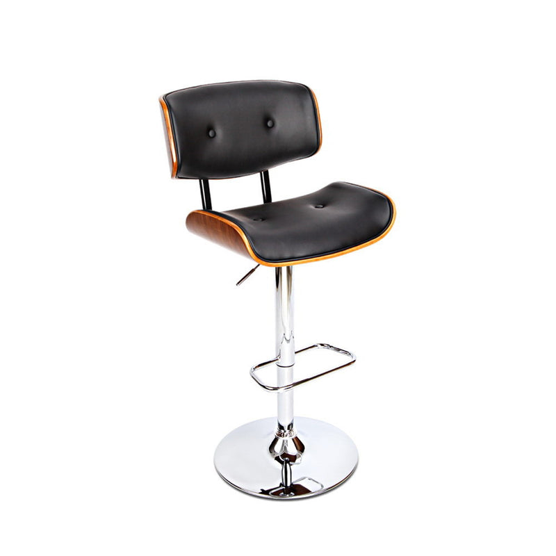 Diva Wooden Gas Lift Bar Stool - Black and Chrome