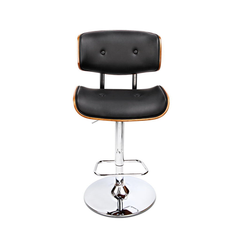 Diva Wooden Gas Lift Bar Stool - Black and Chrome
