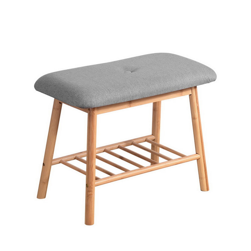 Stylish Shoe Rack Seat Bench Bamboo Grey Best Price at Sleep House