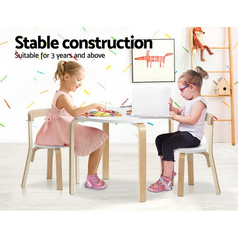 Keezi Nordic Kids Table Chair Set 3PC Activity Study Play 