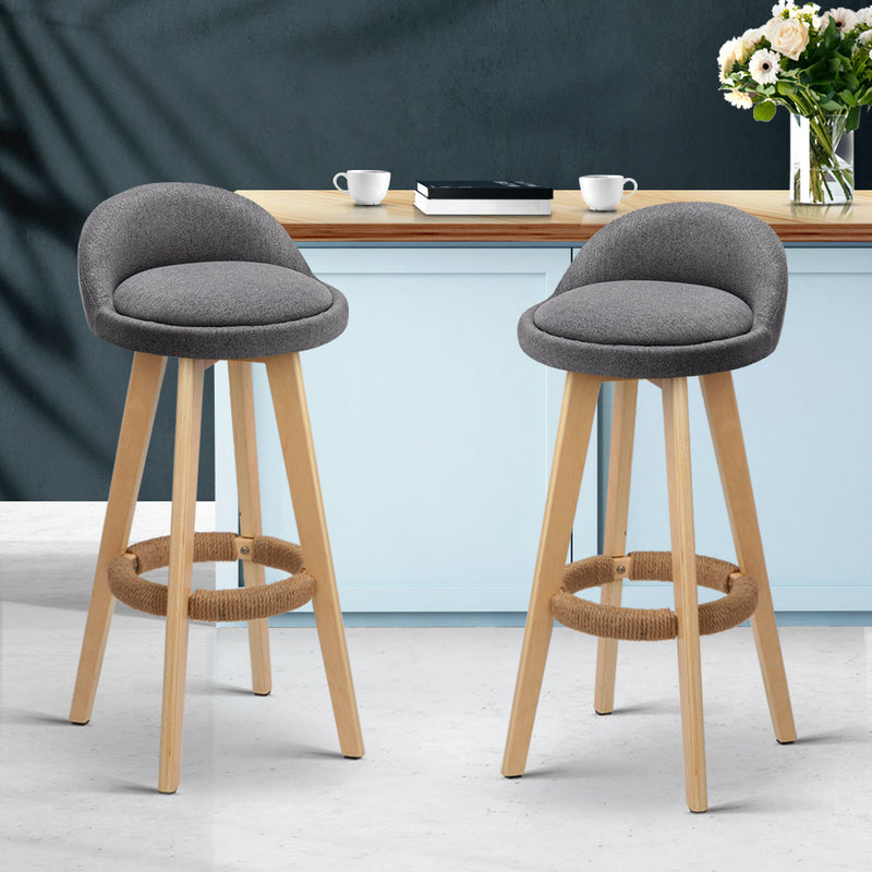Diva Set of 2 Fabric Backrest Bar Stools at Sleep House Nunawading VIC