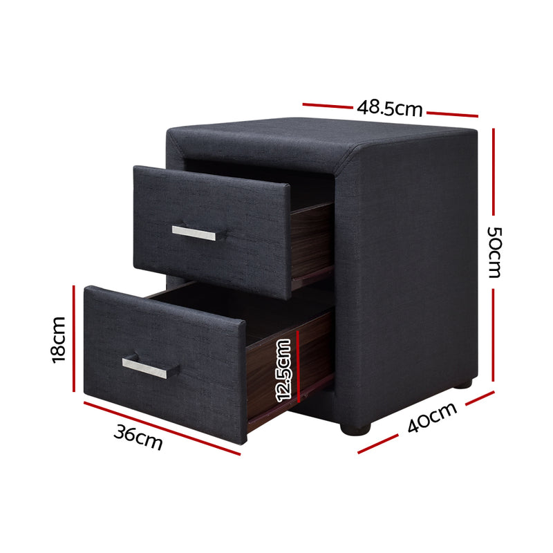 Milano Moda Bedside table Charcoal by Sleep House Sydney NSW
