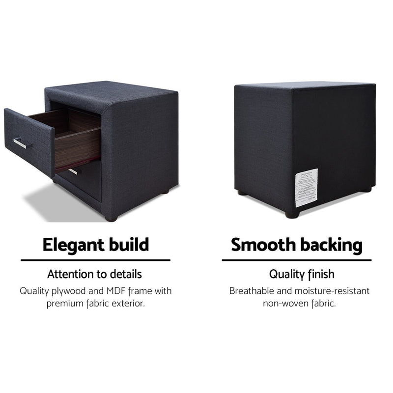 Milano Moda Bedside table - Charcoal