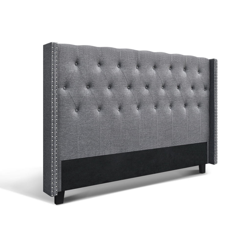 Milano Premium Fabric Bedhead Grey King Size