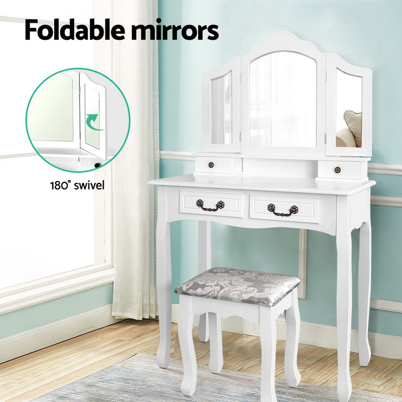Milano Premium White Dressing Table with Stool by Sleep House Melbourne