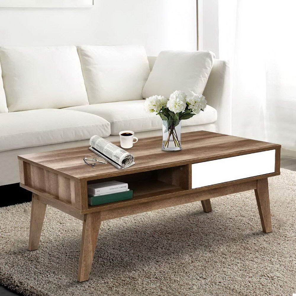 Diva Coffee Table 2 Storage Drawers Open Shelf at Sleep House Ringwood