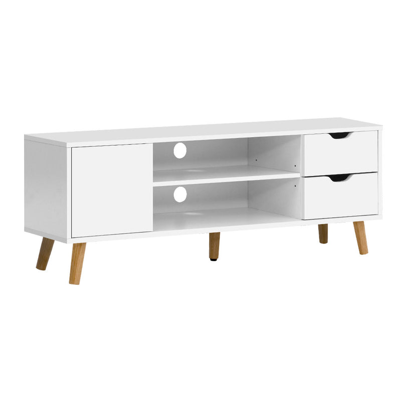 Diva TV Cabinet Entertainment Unit Stand Wooden Scandinavian White