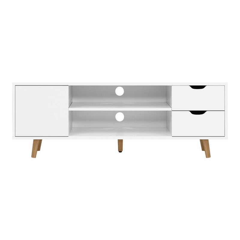 Diva TV Cabinet Entertainment Unit Stand Wooden Scandinavian White