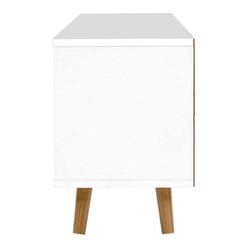 Diva TV Cabinet Entertainment Unit Stand Wooden Scandinavian White