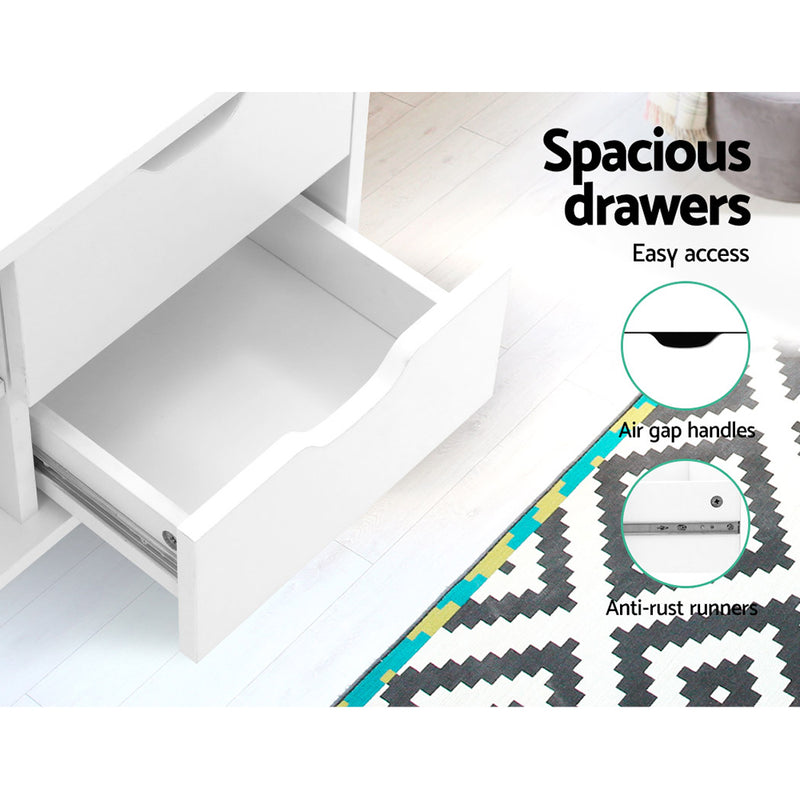 Diva TV Cabinet Entertainment Unit Stand Wooden Scandinavian White