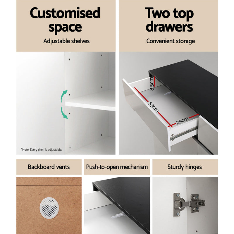 Diva Stylish Gloss Shoe Cabinet Shoes Storage Rack 120cm