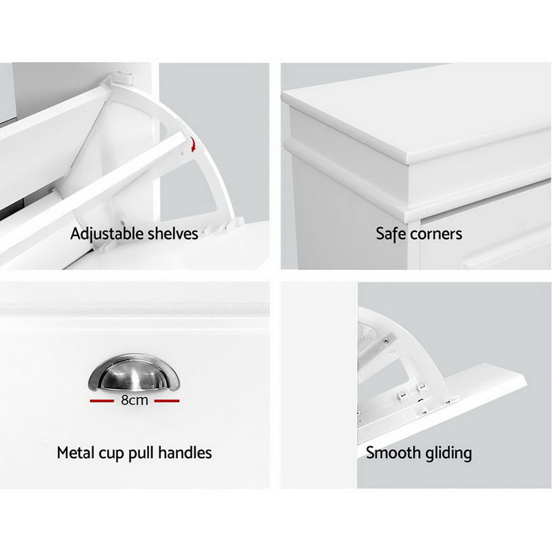 Diva Shoe Cabinet Shoes Storage Rack White18 Pairs at Sleep House NSW