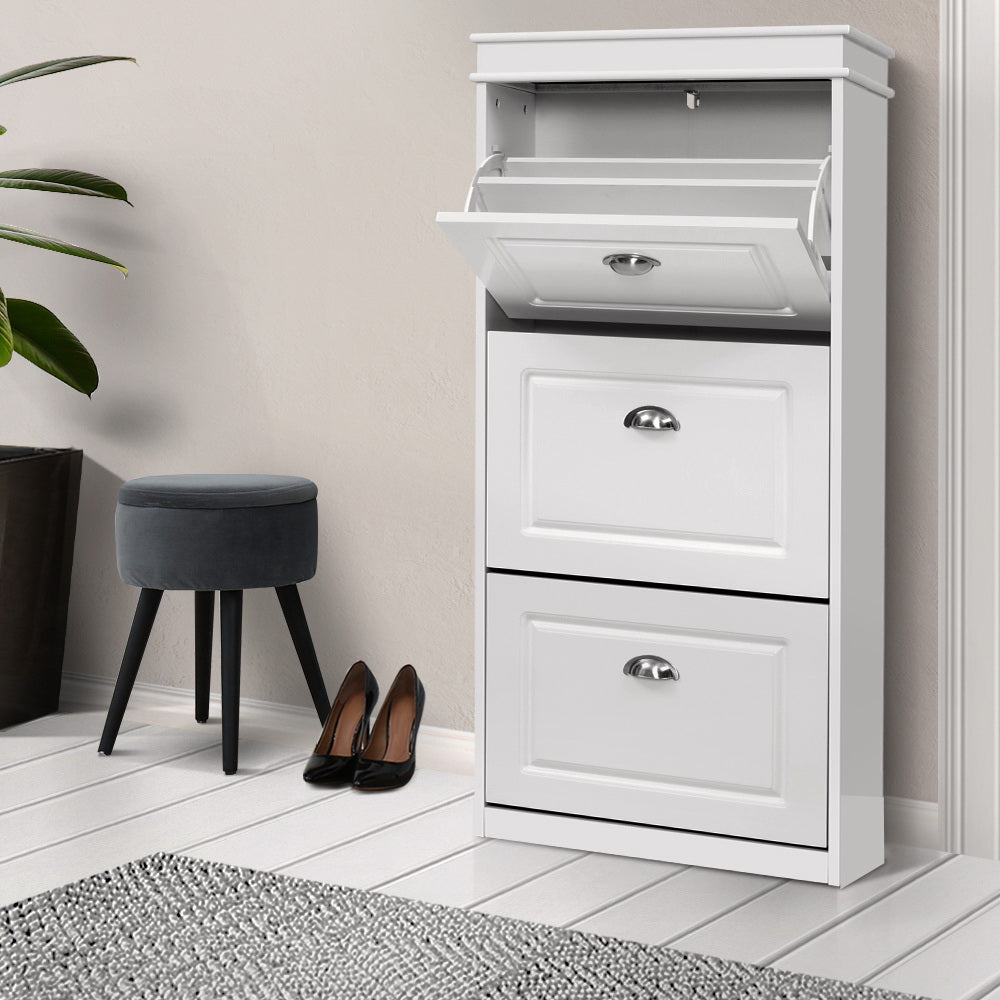 Diva Shoe Cabinet Shoes Storage Rack White18 Pairs at Sleep House NSW