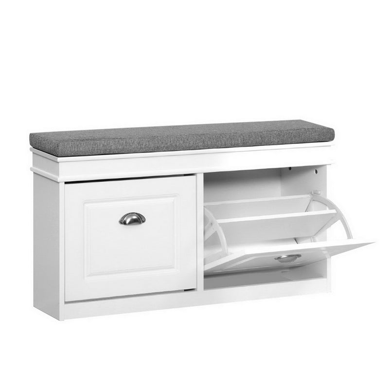 Diva Shoe Cabinet Bench Shoes Storage White Shelf