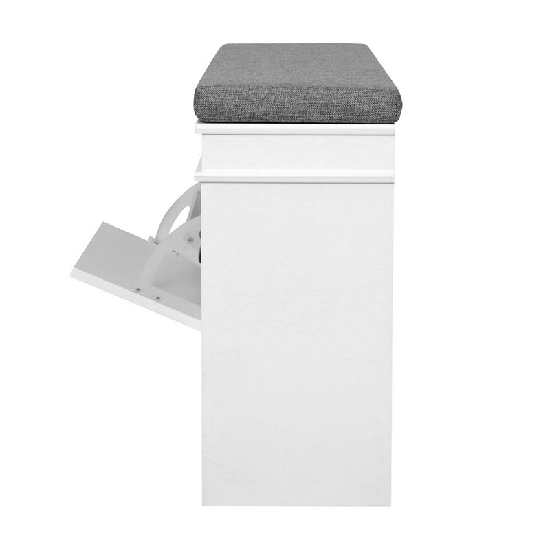 Diva Shoe Cabinet Bench Shoes Storage White Shelf