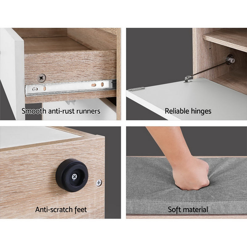 Diva Shoe Cabinet Bench Shoes Storage Organiser Wooden Cupboard  by Sleep House QLD