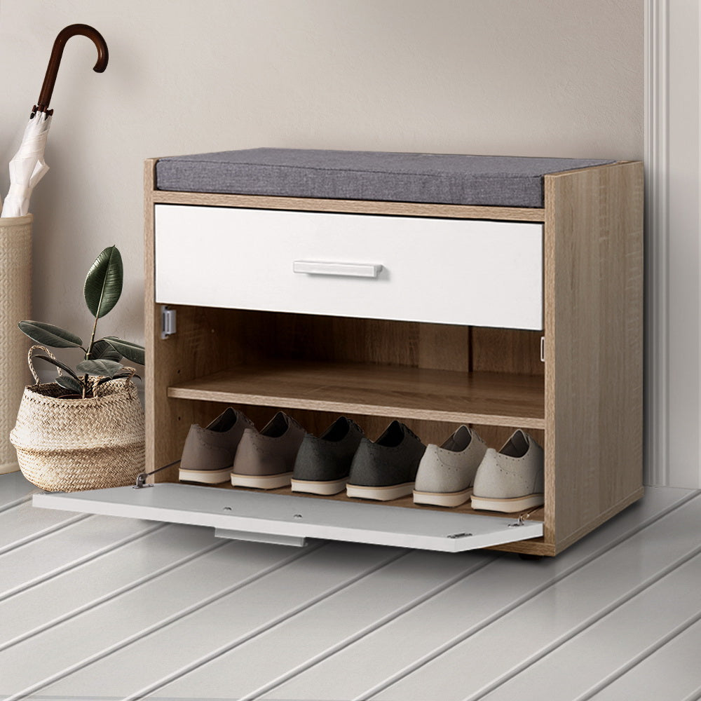 Diva Shoe Cabinet Bench Shoes Storage Organiser Wooden Cupboard by Sleep House QLD