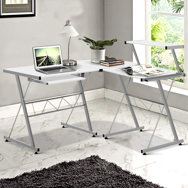 Diva Office Corner Metal Pull Out Desk at Sleep House Glen Waverley