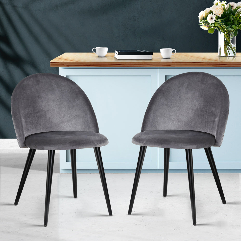 Diva Set of 2 Velvet Modern Dining Chair at Sleep House Ringwood VIC