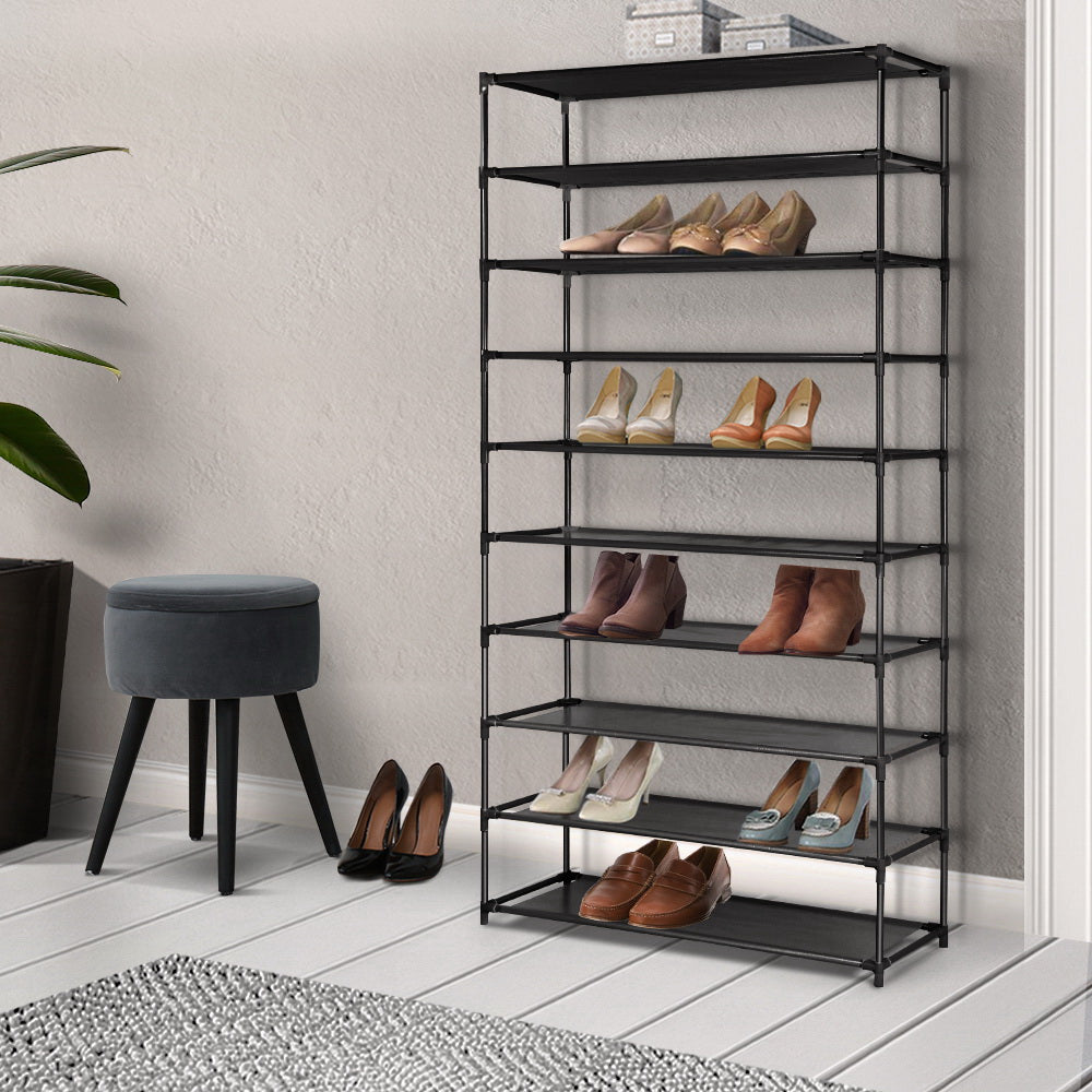 Shoe Rack Metal Shelf 50 Pairs 10 Tier at Sleep House Melbourne