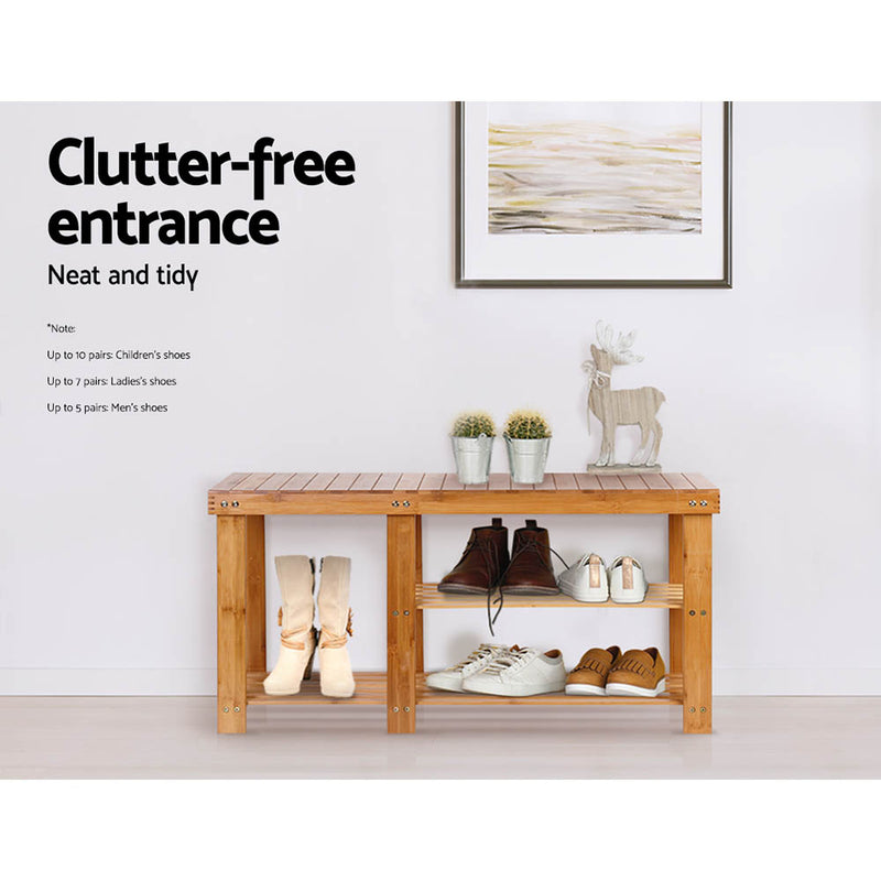 Diva Bamboo Shoe Rack Bench at Sleep House Croydon VIC