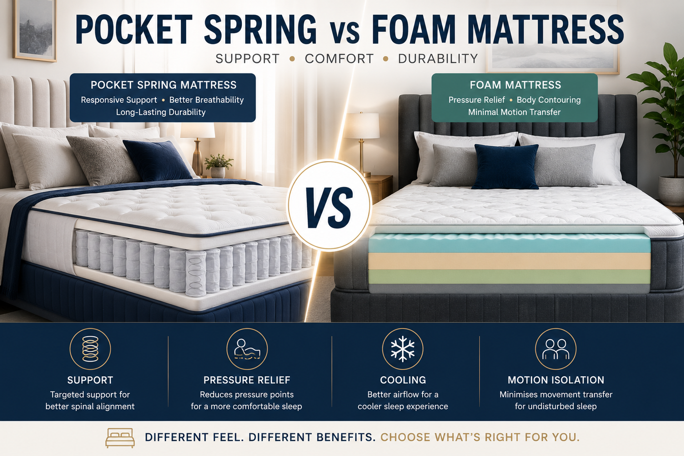Pocket Spring vs Foam Mattress: Which One Is Better?