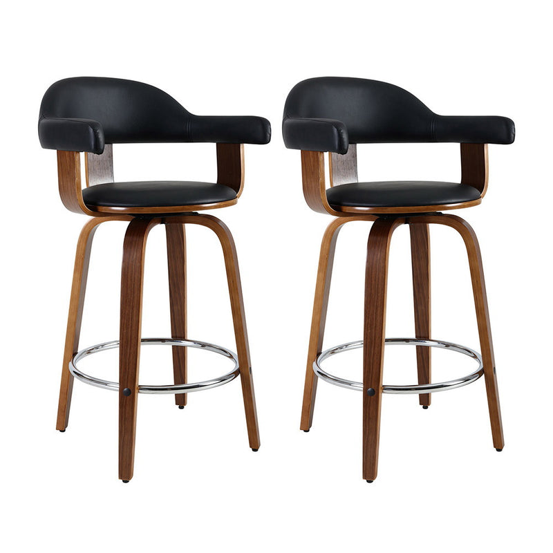 Diva Set of 2 Premium  PU Leather Bar Swivel Stools