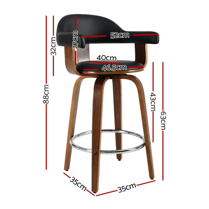 Diva Set of 2 Premium  PU Leather Bar Swivel Stools