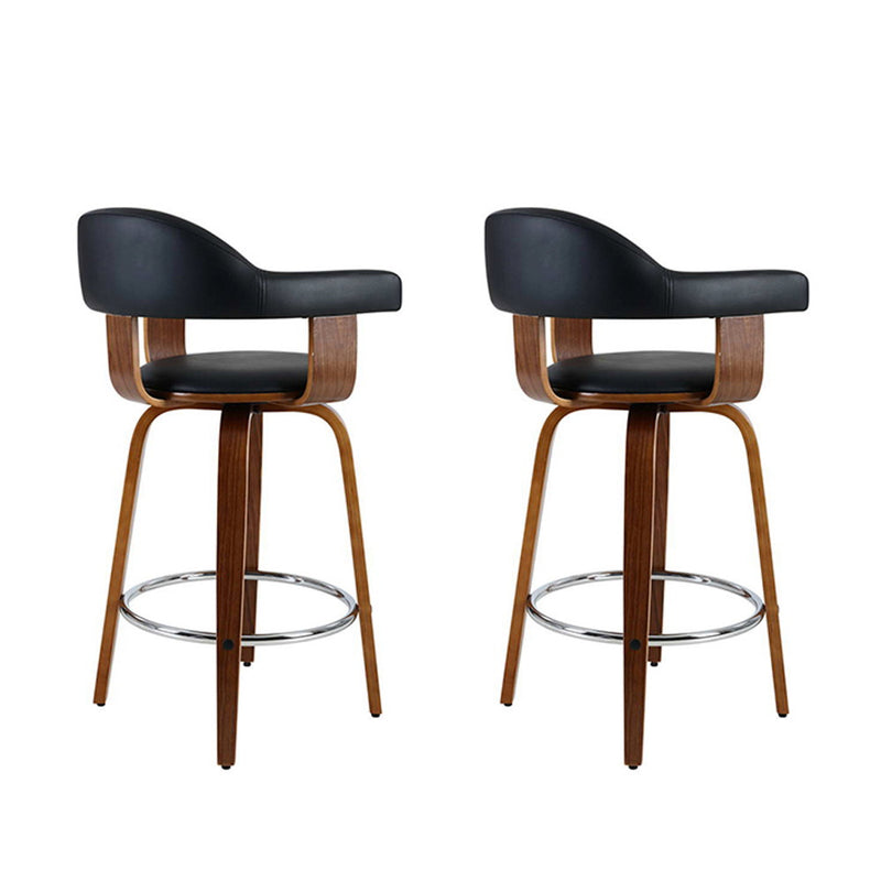 Diva Set of 2 Premium  PU Leather Bar Swivel Stools