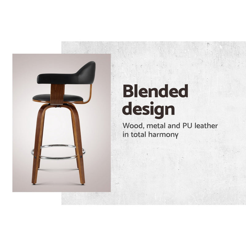 Diva Set of 2 Premium  PU Leather Bar Swivel Stools