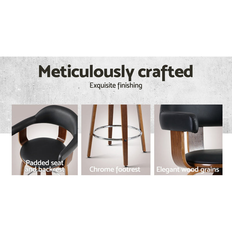 Diva Set of 2 Premium  PU Leather Bar Swivel Stools