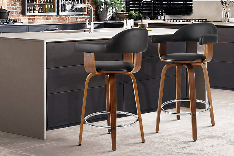 Diva Set of 2 Premium  PU Leather Bar Swivel Stools