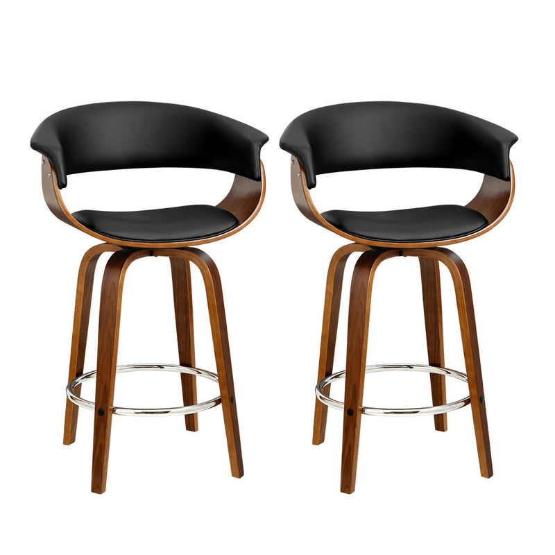 Diva Set of 2 Swivel Premium PU Leather Bar Stool