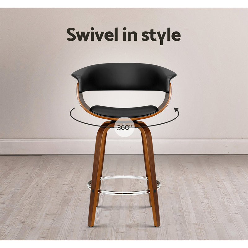 Diva Set of 2 Swivel Premium PU Leather Bar Stool