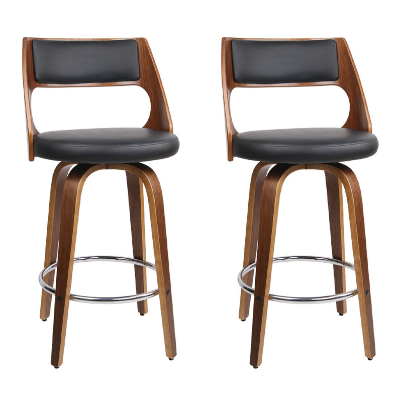 Diva Set of 2 Premium Black Wooden Bar Stools