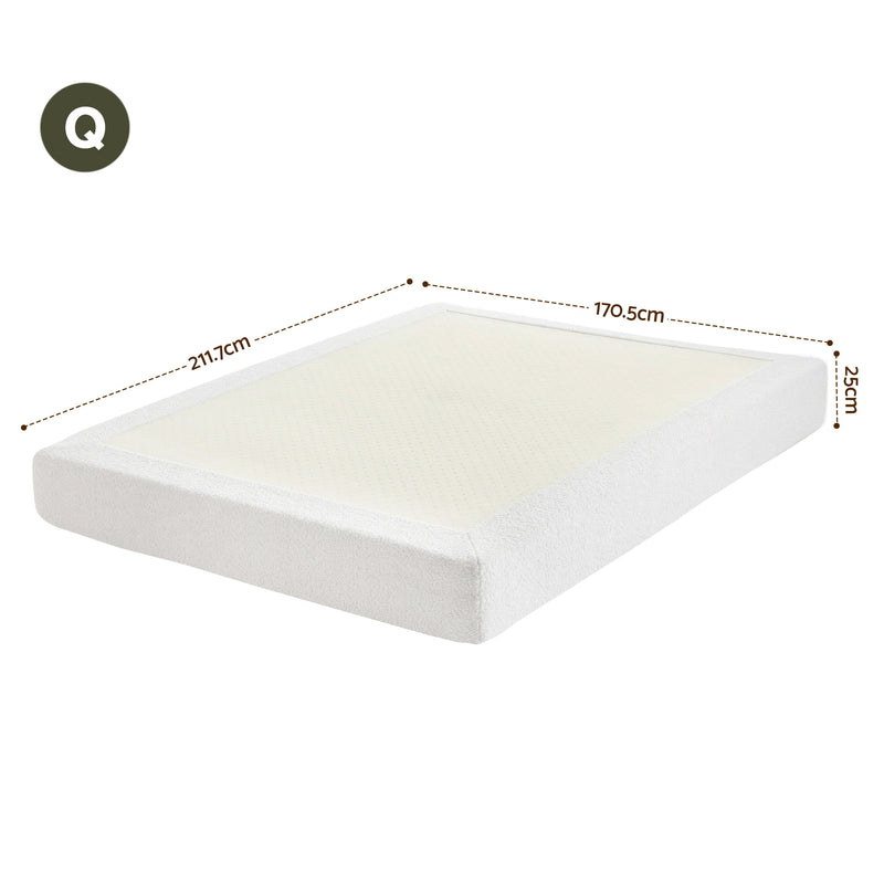 Milano Compression Vacuum High Density Sponge Boucle Bed Frame - Queen Size