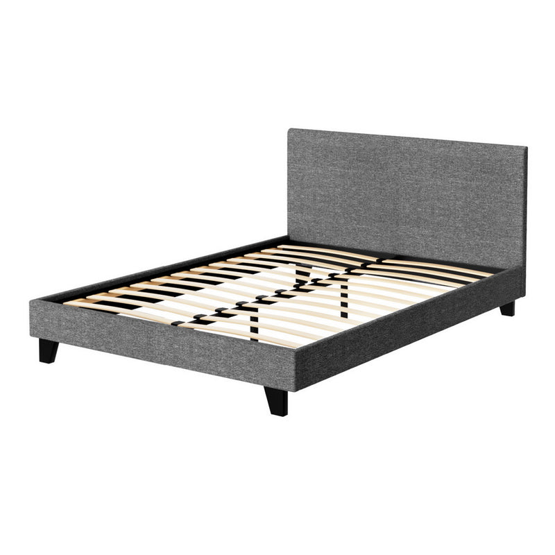 Milan Premium Linen Fabric Grey Bed Frame - Double Size
