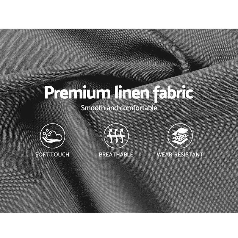 Milano Premium Linen Fabric Grey Bed Frame - King Size