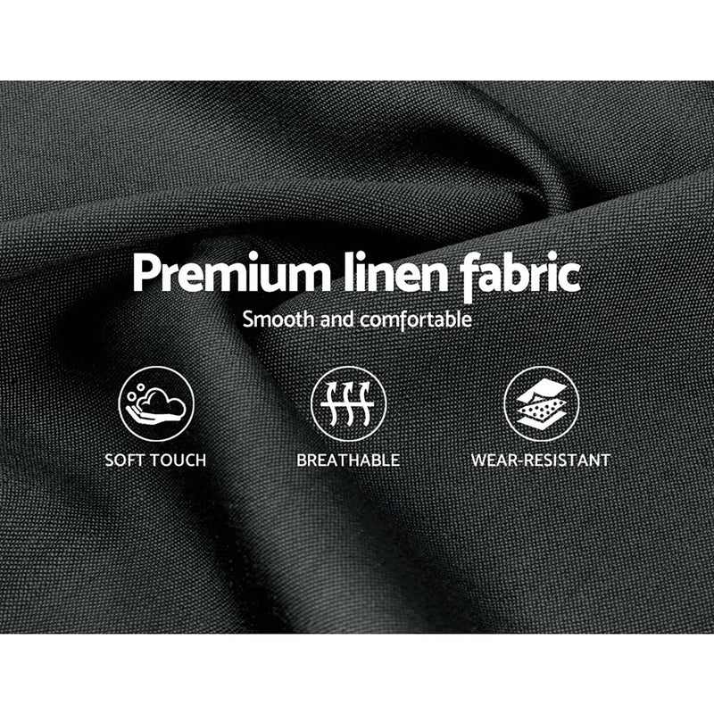 Milano Premium Fabric Pier Bed Frame Charcoal - King Size