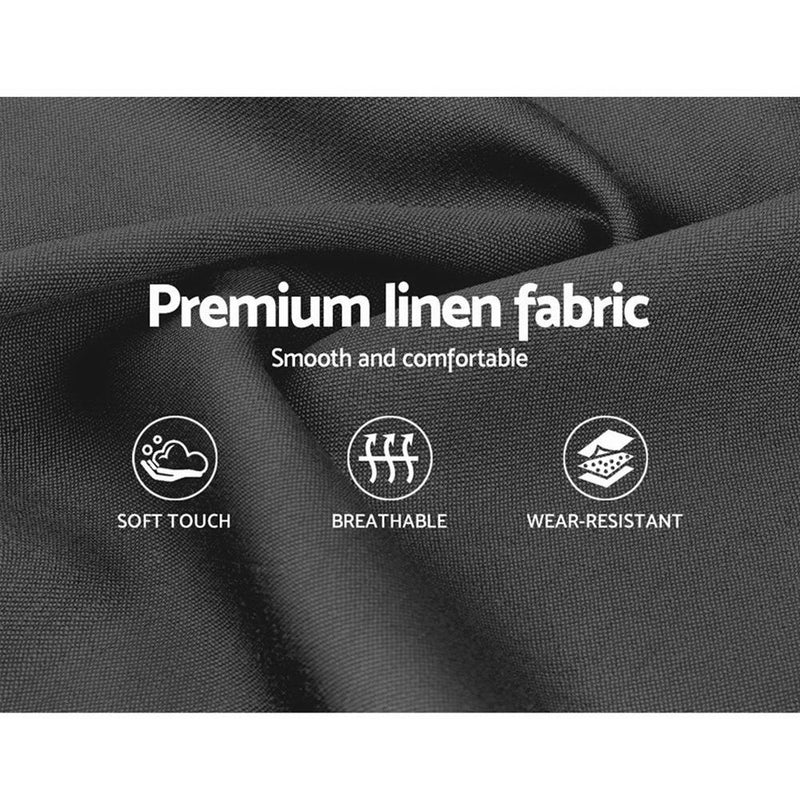 Milano Premium faux linen fabric Charcoal Gas Lift Bed Frame - Queen