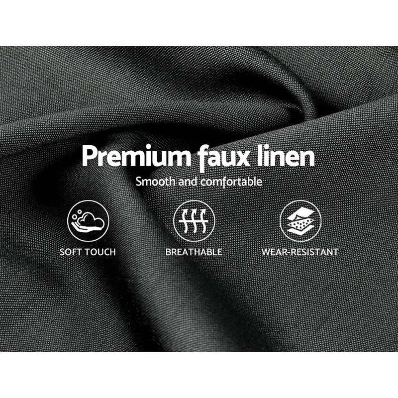 Milano Premium Faux linen Fabric Charcoal Colour Bed Frame - Double Size