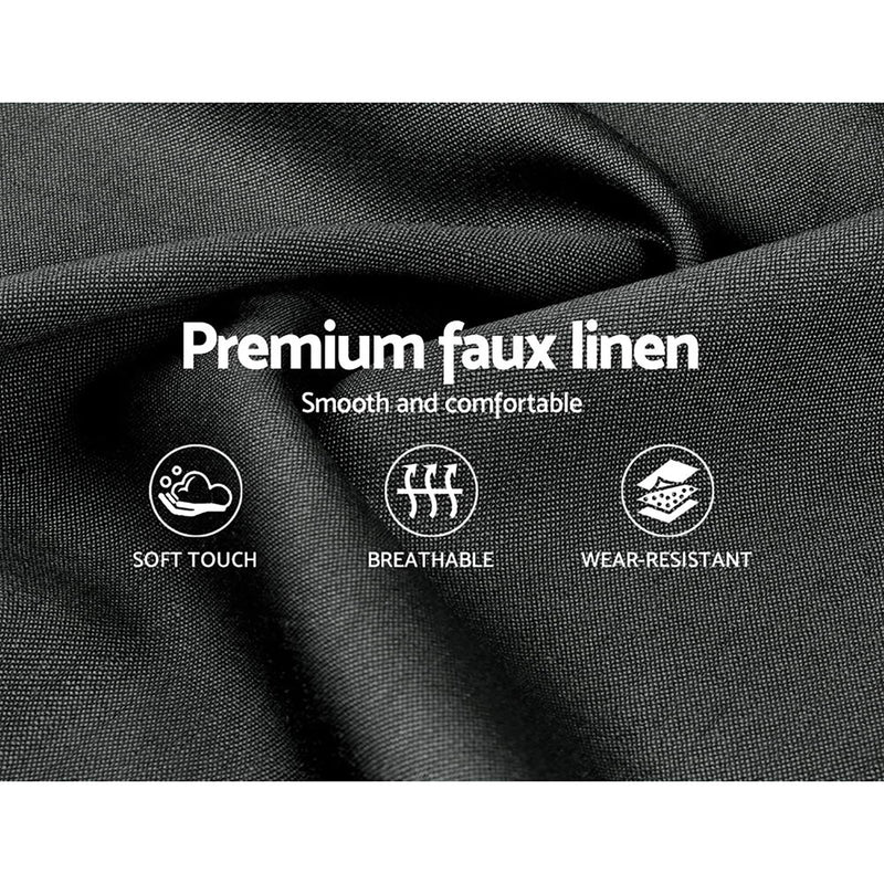 Milano Premium Faux linen Fabric Charcoal Colour Bed Frame - Queen Size
