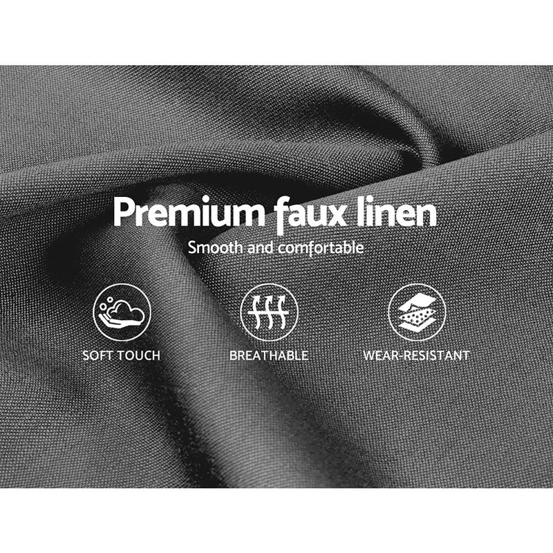 Milano Premium Faux linen Fabric Grey Colour Bed Frame - Queen Size