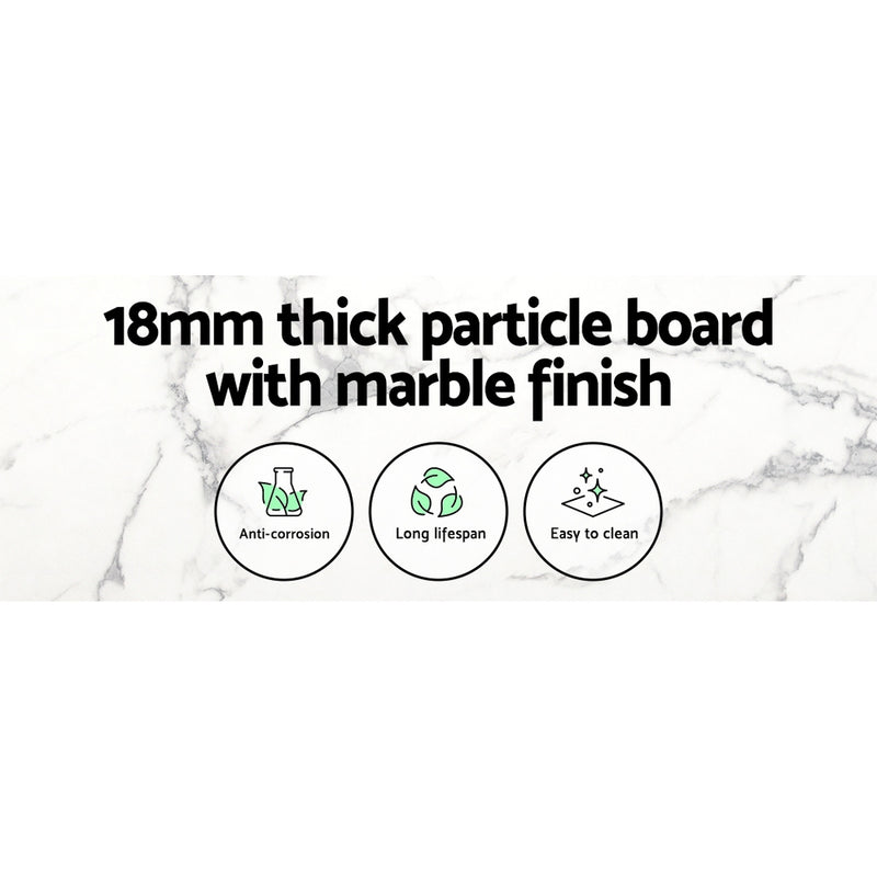 Milan Round Marble Effect Dining Table